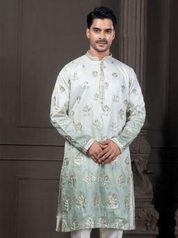 EKYAA - Ethnic Motif Sequin Embroidery Green Kurta