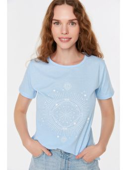 Trendyol - Women's Comfortable Blue T-shirts