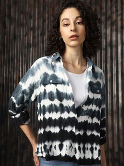 High Star - Women's Black Tie and Dye Shirt