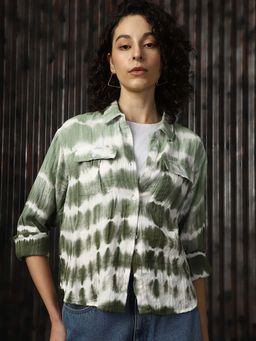 High Star - Women's Olive Tie and Dye Shirt