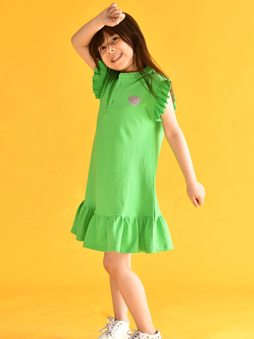 Buy Anthrilo Heart Dress Green Online