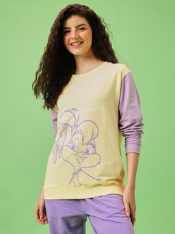 Clovia - Yellow Terry Cotton Lola Bunny Sweatshirt