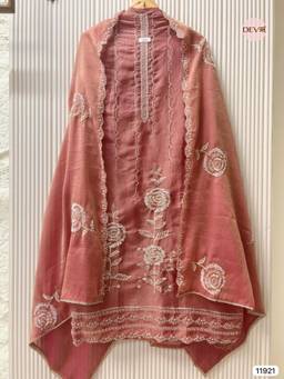 DEVRI - Rust Pure Tissue Unstitched Kurta with Pant and Dupatta