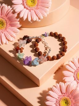 NVR - Rudraksh & Seven Chakra Chip Bracelet Rakhis (Pack of 2)