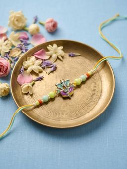 NVR - Multi-Color Artificial Beads Ganesh Ji Thread Rakhi