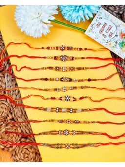 NVR - Artificial Stones & Beads Thread Rakhis (Pack of 10)