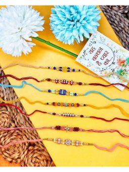 NVR - Multi-Color Designer Thread Rakhis (Pack of 7)