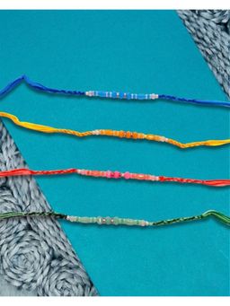 NVR - Multi-Color Artificial Beads Thread Rakhis (Pack of 4)
