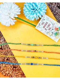 NVR - Multi-Color Artificial Beads Thread Rakhis (Pack of 4)