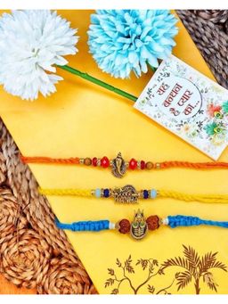 NVR - Rudraksh Religious Rakhi Thread Rakhis (Pack of 3)