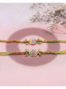 NVR - Meenakari Floral Thread Rakhis (Pack of 2)