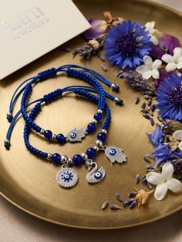 NVR - Chandan Blue Evil Eye Design Bhaiya Bhabhi Rakhis (Pack Of 2)