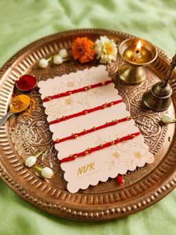 NVR - Traditional Red Thread Rakhis (Pack of 4)