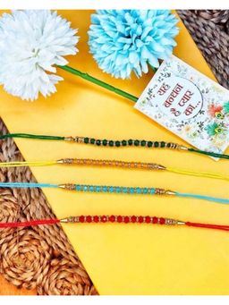 NVR - Multi-Color Artificial Beads Thread Rakhis (Pack of 4)