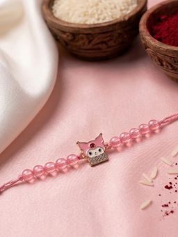 NVR - Kids Pink Transparent Beaded Cartoon Character Rakhi