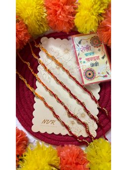 NVR - Yellow & Red Thread Rakhis (Pack of 4)