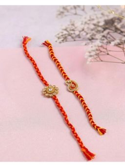 NVR - Gold & Red Thread Kundan Rakhis (Pack of 2)