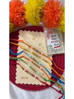 NVR - Multi-Color Artificial Beads Thread Rakhis (Pack of 6)