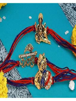 NVR - Multi-Color Religious Thread Rakhis (Pack of 3)