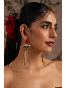 SWABHIMANN - Kiya Ruby and Emerald Dangler Earrings