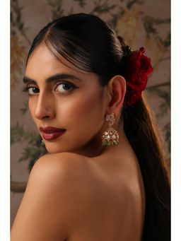 SWABHIMANN - Ambi Green Polki Jewellery Set