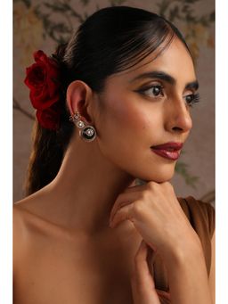 SWABHIMANN - Pranika Green Polki Ear Cuff Earrings