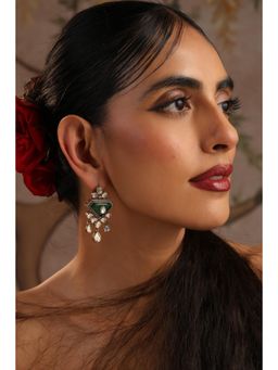 SWABHIMANN - Ekadha Multi-Color Polki Dangler Earrings