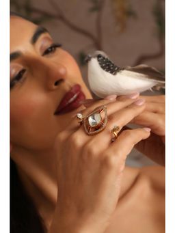 SWABHIMANN - Zala Red Polki Ring