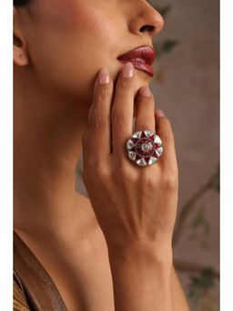 SWABHIMANN - Radhiya Multicolour Polki Ring