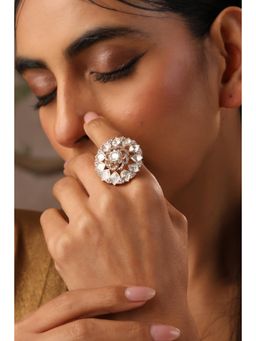 SWABHIMANN - Lavika Rose Gold Polki Ring
