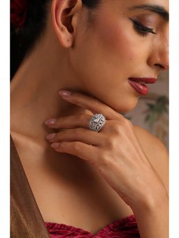 SWABHIMANN - Vyomi White Silver Solitaire Ring