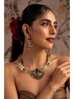 SWABHIMANN - Anoma Emerald and Ruby Jewellery Set