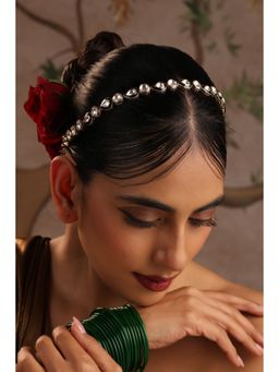 SWABHIMANN - Pratima Green Polki Sheesh Phool