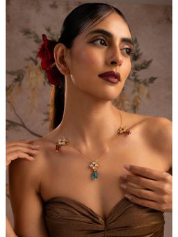 SWABHIMANN - Ashwini Multicolour Polki Pendant