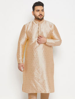 Vastramay - Mens Gold Silk Blend Kurta