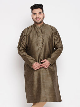 Vastramay - Mens Black Silk Blend Kurta