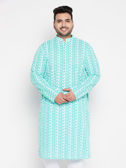 Vastramay - Mens Green Pure Cotton Kurta