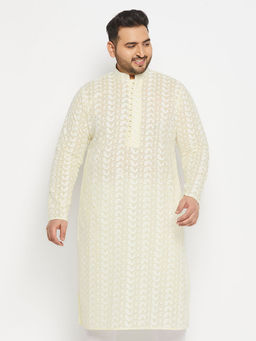 Vastramay - Mens Yellow Pure Cotton Kurta