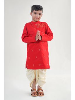 TIBER TABER - Boy Hanuman Dhoti Kurta - Red (Set of 2)
