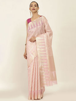 Soch - Woven Design Silk Blend Saree with Unstitched Blouse