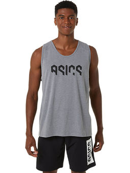 ASICS - Hex Graphic Cotton Blend Light Grey Men's Tank Top