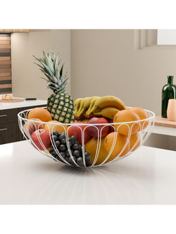 Kuber Industries - White Metal Fruits & Vegetables Basket