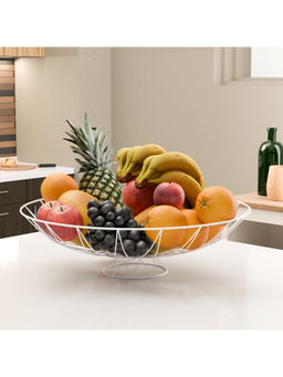 Kuber Industries - White Metal Fruits & Vegetables Basket