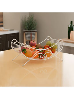 Kuber Industries - White Metal Fruits & Vegetables Basket