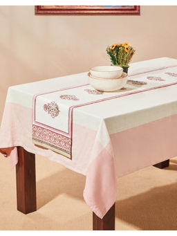 Fabindia - White Nazm Hand Block Printed Cotton Table Runner