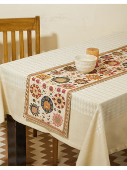 Fabindia - Beige Multi Zahara Cotton Printed Table Runner