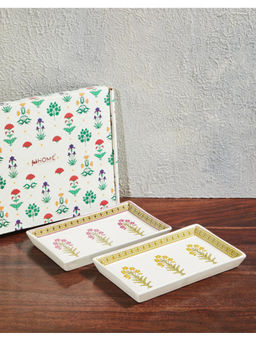 Fabindia - White Juhi Ceramic Platter (Pack of 2)