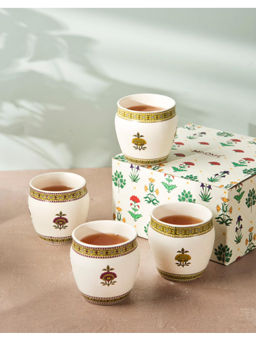 Fabindia - White Juhi Ceramic Kulhad (Pack of 4)
