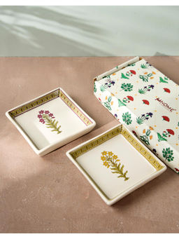 Fabindia - White Juhi Ceramic Snack Plates (Pack of 2)