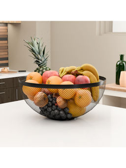 Kuber Industries - Black Metal Mesh Fruits & Vegetables Basket